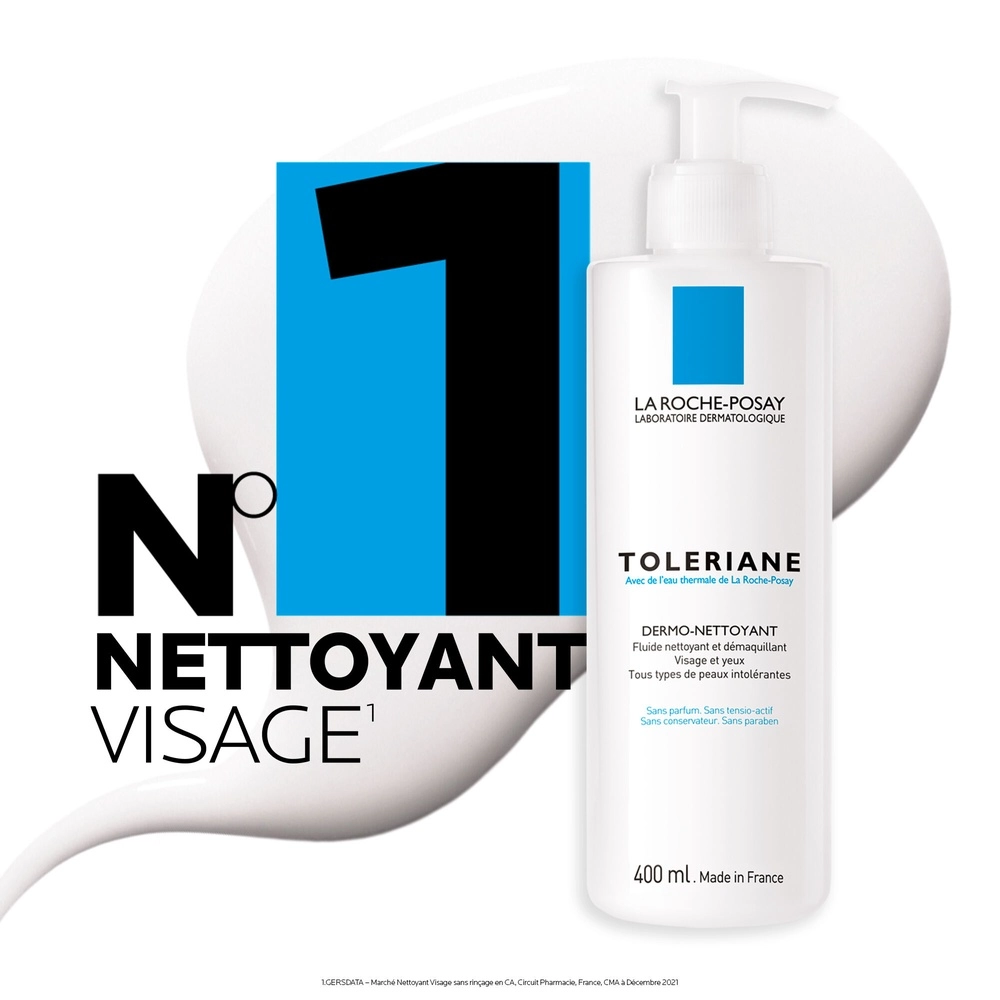 LA ROCHE-POSAY – Toleriane Dermo-nettoyant Fluide Nettoyant Et Démaquillant – 400ml