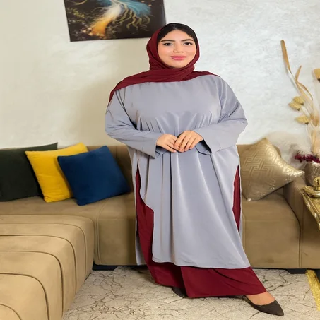 أنصومبل عباية من 3 قطع موديل زهرة