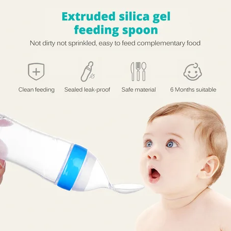 🍼 ملعقة السيليكون الذكية لتغذية طفلك بأمان.