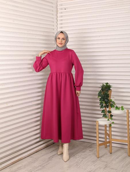 Robe longue couleur unie