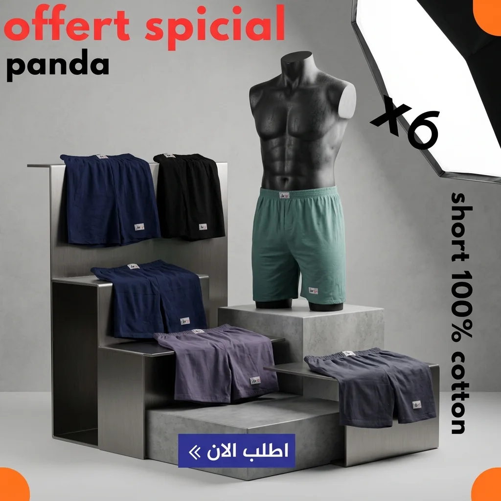 باك 6 شورتات باندا — قطن