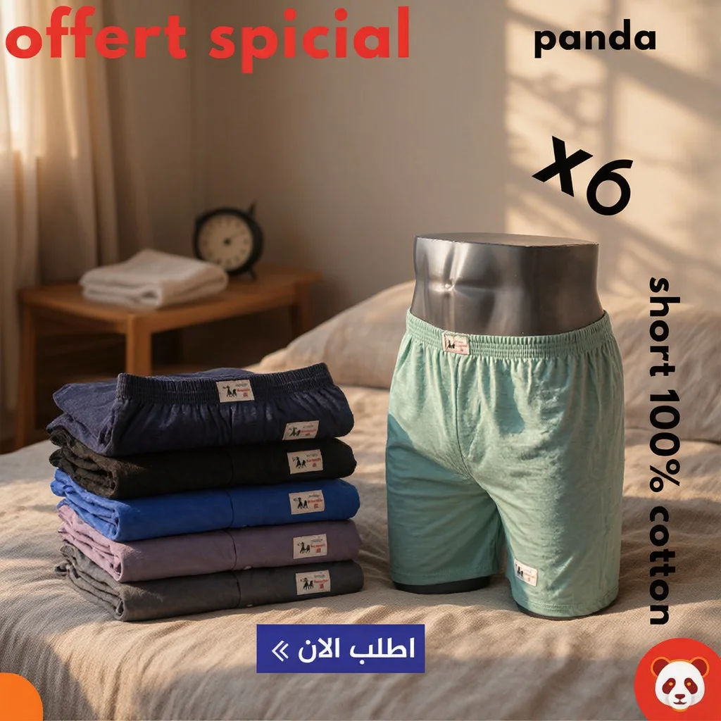 باك 6 شورتات باندا — قطن