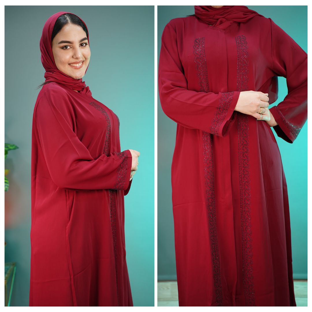 ✨ عباية علياء بالفولار إماراتية – توب كريب مستورد فاخر ✨