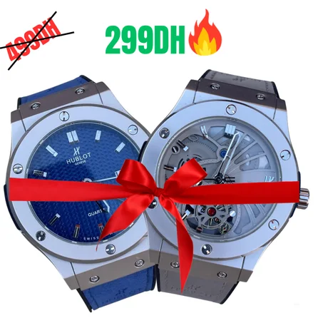 Duo Hublot – Bleu Classique & Gris au style mécanique