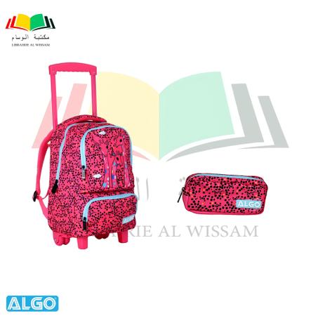 Sac à dos ALGO à roulettes scolaire  avec trousse