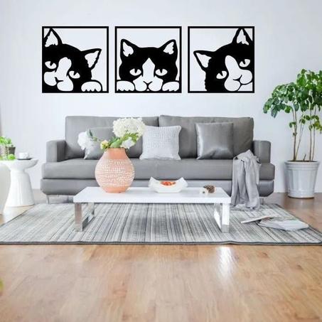 لوحة جدارية قطط من الخشب