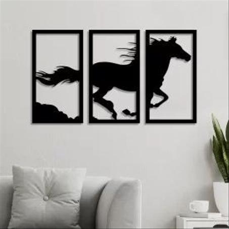 لوحة جدارية  حصان من الخشب