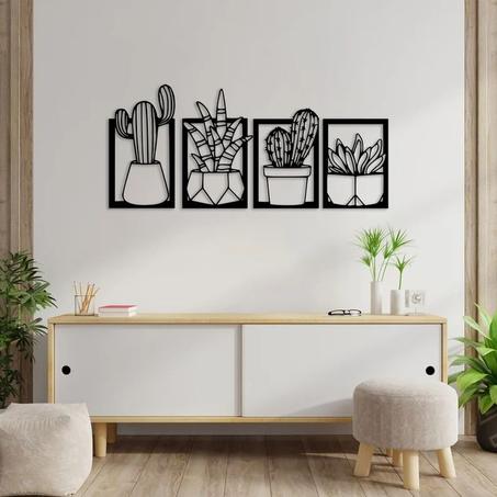 لوحة جدارية الصبار من الخشب