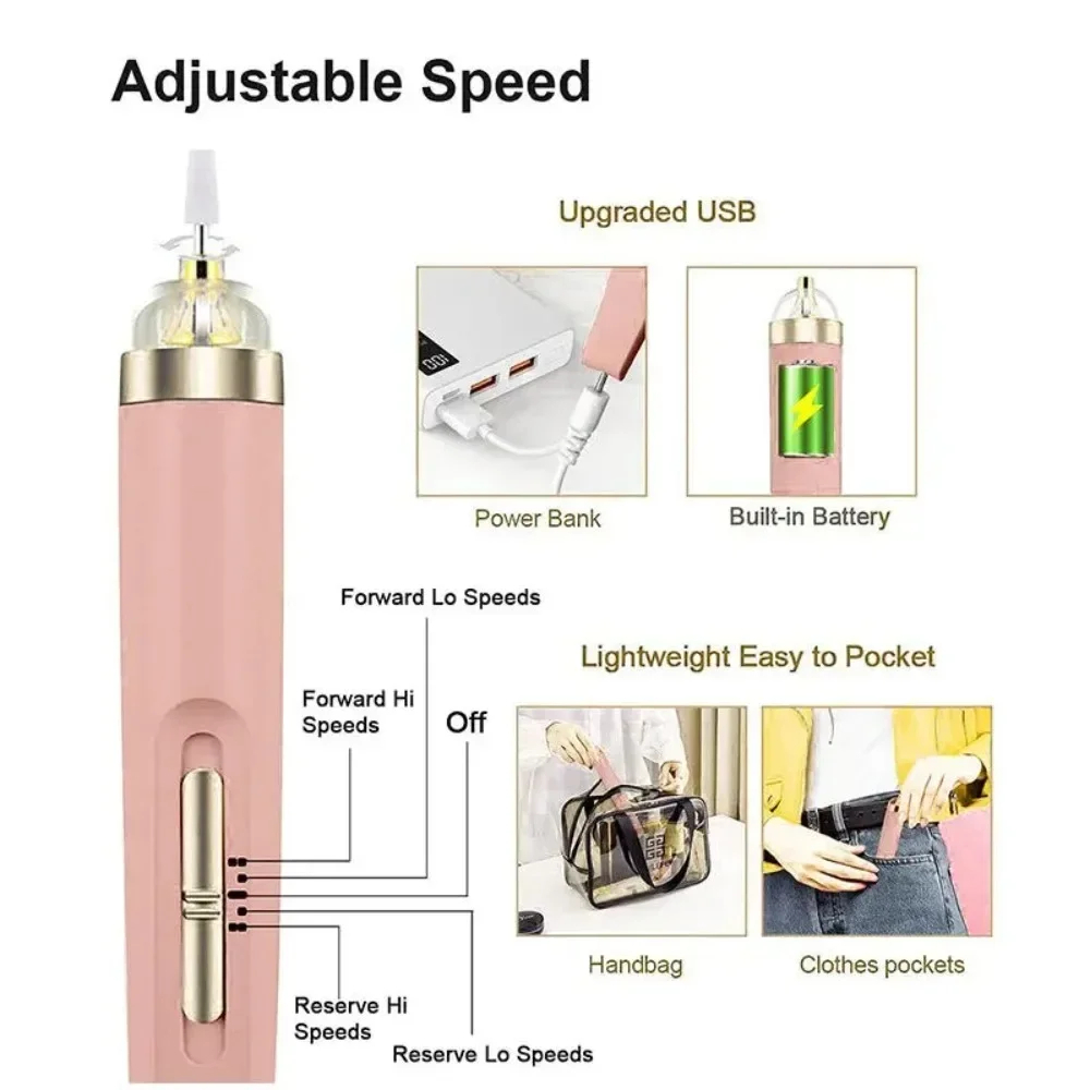 Electric Nail Drill Set Professional Manicure and Pedicure Exfoliation Polishing for Salon Acrylic Manicure Pedicure Polishing