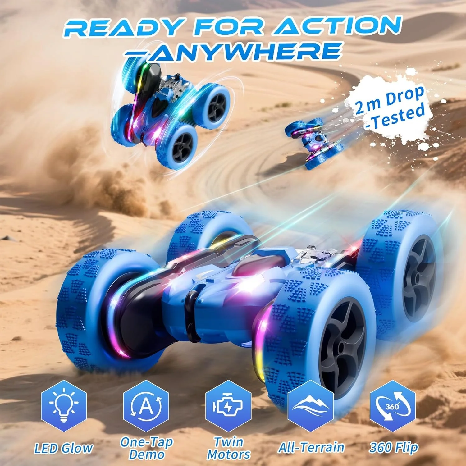 Voiture Télécommandée Stunt RC 4WD – Rotation 360°