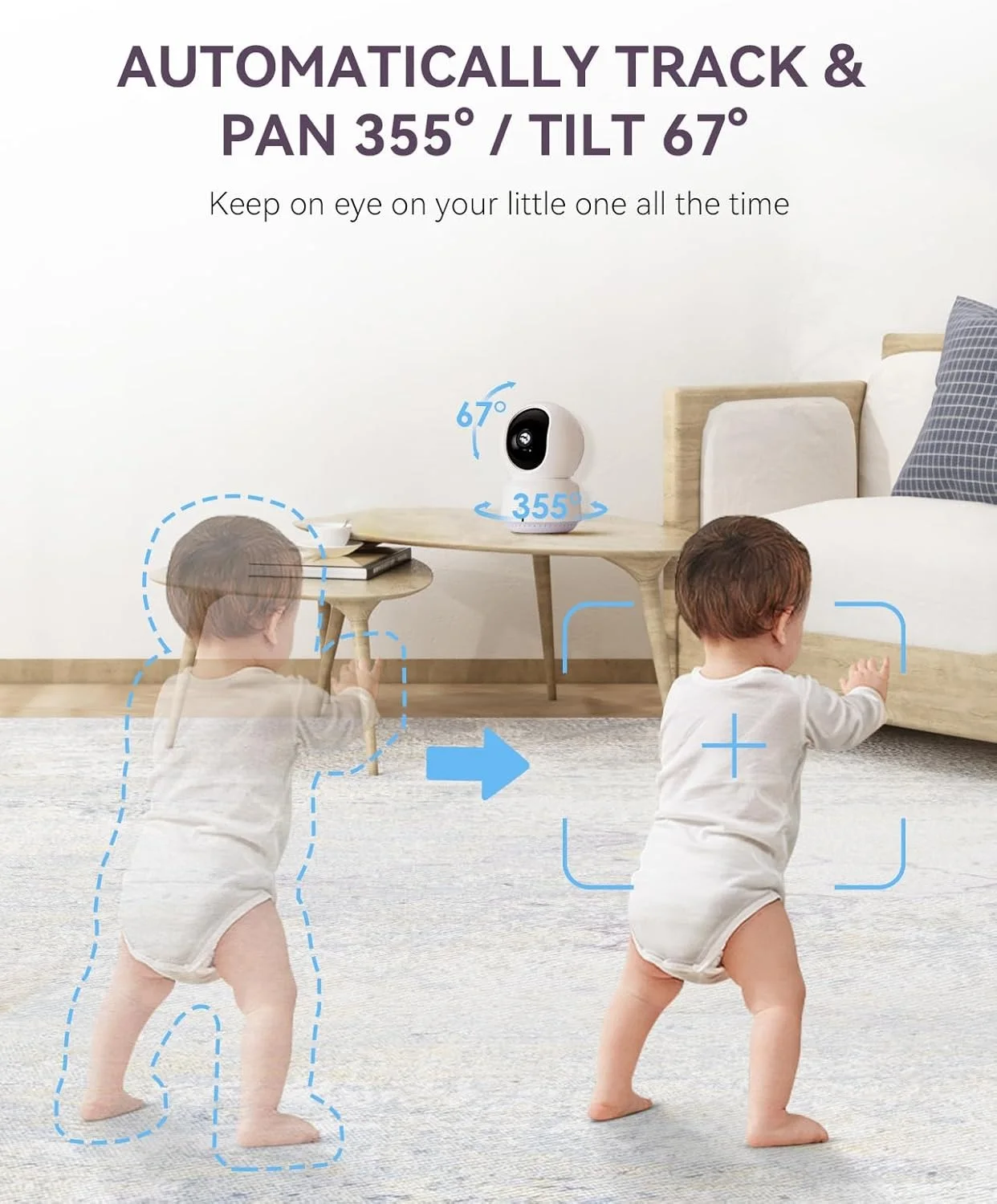Moniteur Bébé Vidéo Hybride Comfyer – Caméra 2K & Écran 5