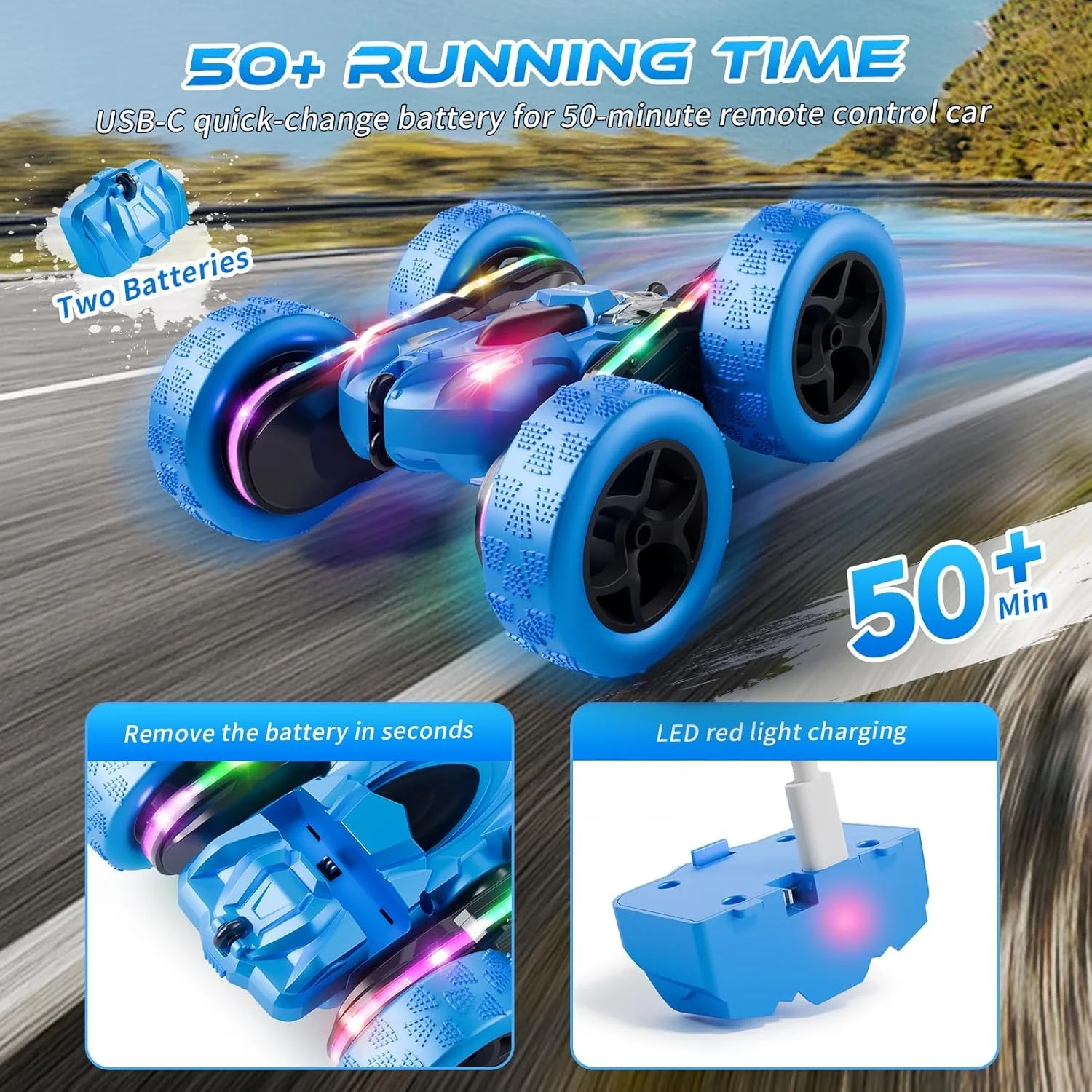 Voiture Télécommandée Stunt RC 4WD – Rotation 360°