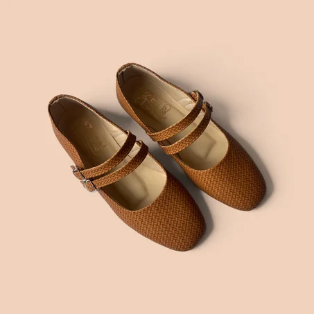 Ballerines tressees doube boucle