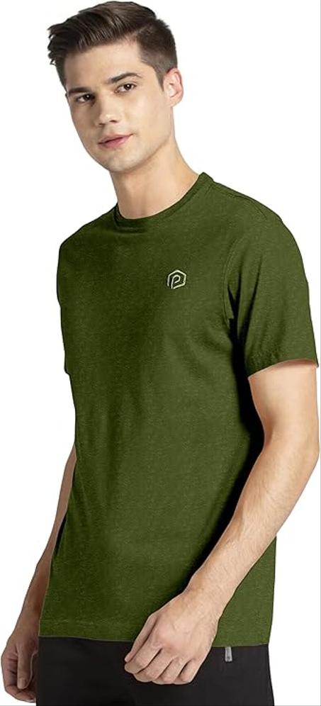 تيشيرت رجالي من القطن والليكرا برقبة دائرية مع شعار عالي الدقة، تيشيرت بتصميم كاجوال، 6 ألوان، متوفر بمقاسات تصل إلى 4XL