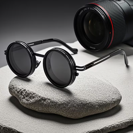 نظارات ستيمبانك بمرشّحات قابلة للطي بتصميم احترافي