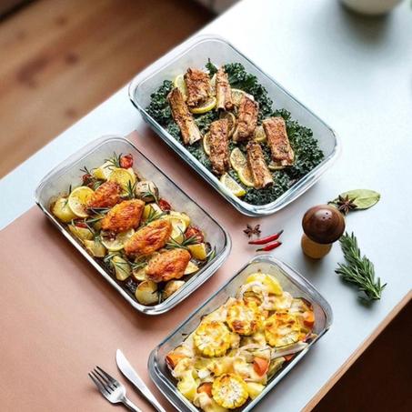 Set de 3 moules Rectangulaire en Verre Borosilicaté