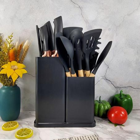 Set d'ustensiles de cuisine en silicone 19 pièces