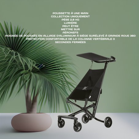 Poussette Pliante Pratique et Confortable – Multicolore