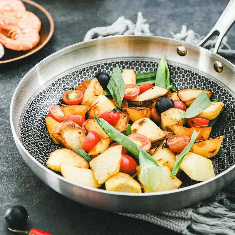 Ensemble de 3 poêles antiadhésives professionnelles hybrides Hongli