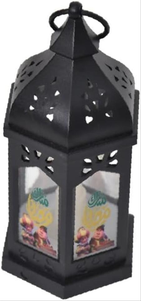فانوس رمضان بتصميم عيد مبارك، فانوس رياح مزخرف مع موسيقى للمهرجانات العربية، فانوس عربي، ديكورات رمضان من جولدن مون