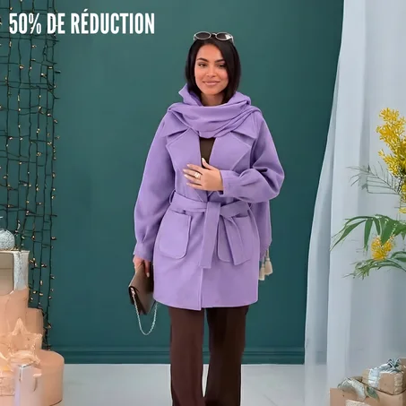 MANTEAU CACH MIN249 MAUVE