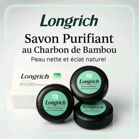 Savon noir au Charbon de Bambou LONGRICH 3 en 1