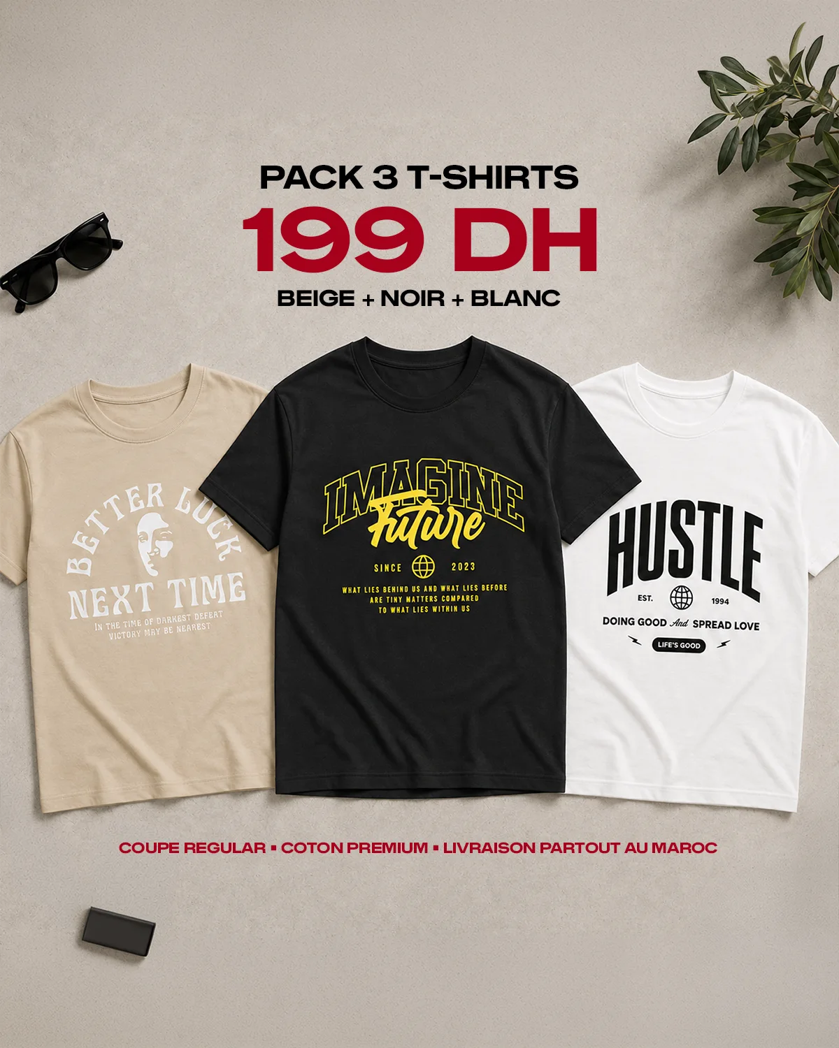 Pack 3 T-shirts: Essentiels été 2026
