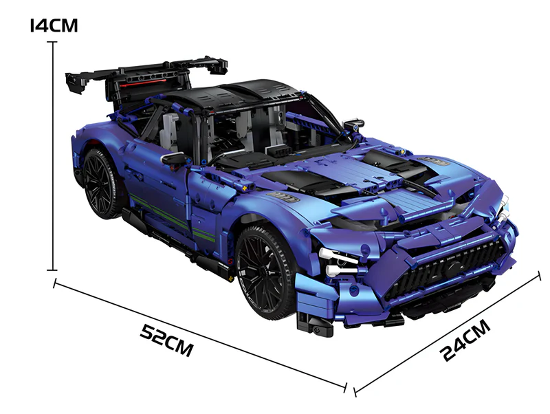 SATIN BLUE AMG GTR  2887PCS - Technic-Compatible Car