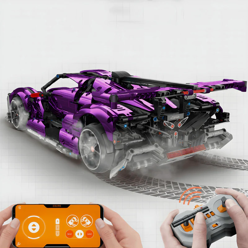 Chrome Edition Drifting Hypercar - 2444PCS Technic-Compatible Model Kit for Adult Builders & Car Collectors