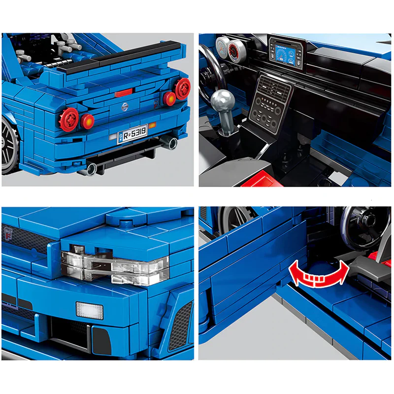 GODZILLA R34 - 833PCS Brick Car Model Kit