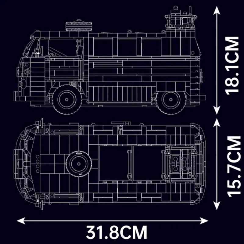 VINTAGE CAMPERVAN - 2055PCS Building Block Car