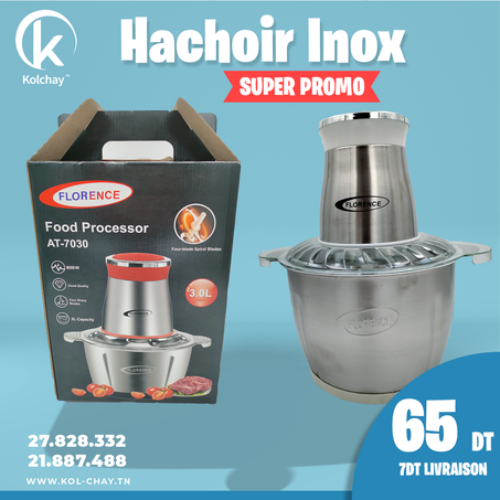 Hachoir à Viande en Acier Inoxydable 3 Litres
