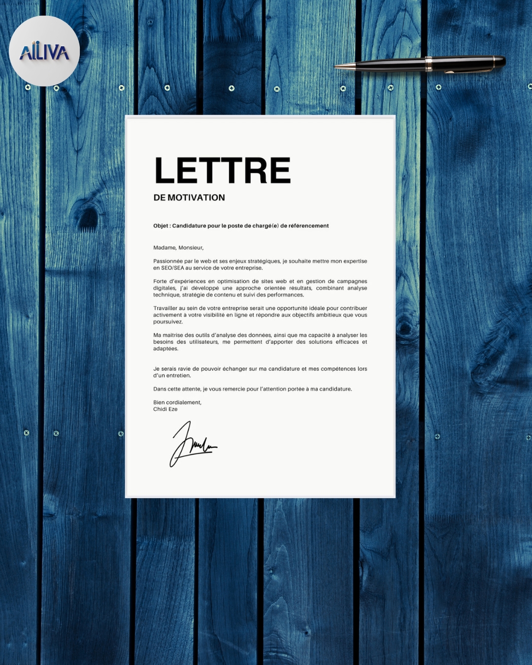 كتابة Lettre de motivation