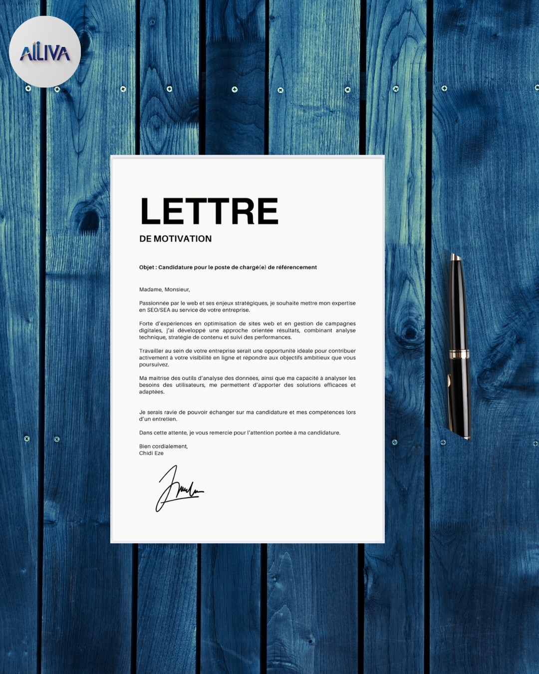 كتابة Lettre de motivation
