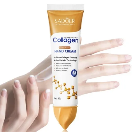 كريم الكولاجين لليدين مضاد للتجاعيد، مرطب ومغذي للبشرة