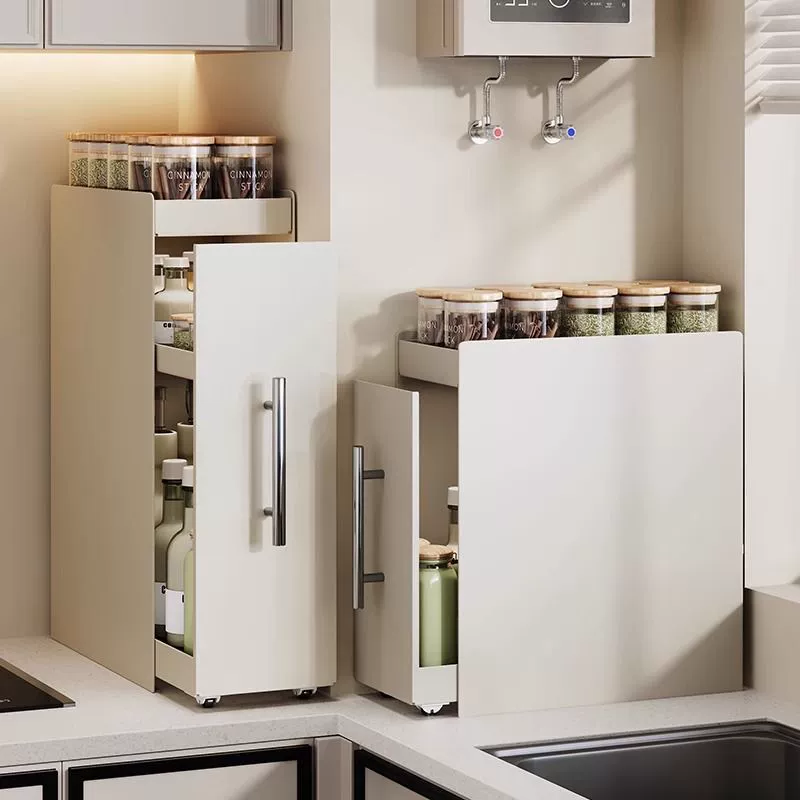 🧺 منظم مطبخ جانبي ذكي بعجلات – حل مثالي للمطابخ الصغيرة