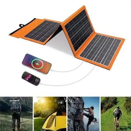 باور بنك شمسي مزوّد بألواح شمسية، مصمّم باش يوفّر لك طاقة في أي وقت وأي مكان