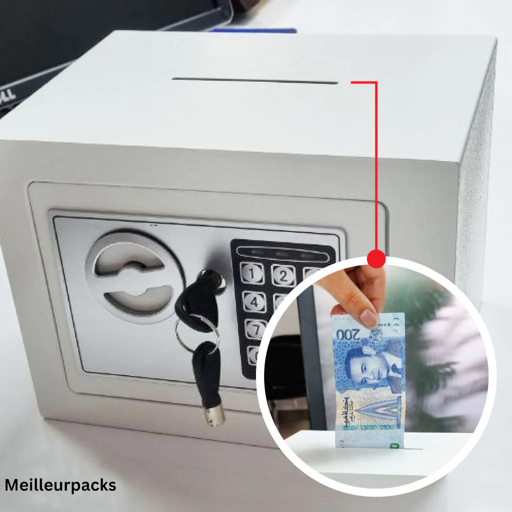 Coffre-Fort Électronique avec Double Ouverture – Code Digital + Clés de Secours