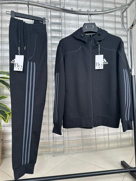 New ensemble ADD Noir avec Trois Bandes grises 2025 avec capuchon