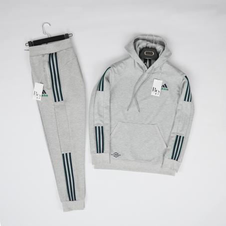 Nouvelle ensemble ADD Gris avec Trois Bandes Bleu marine & Vert menthe 2026 high qualité