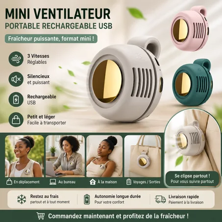 Mini Ventilateur Portable Rechargeable USB