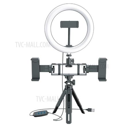 LED Ring Light with Stand and 3 Phone Holders for Selfie YouTube Video Photography Makeup