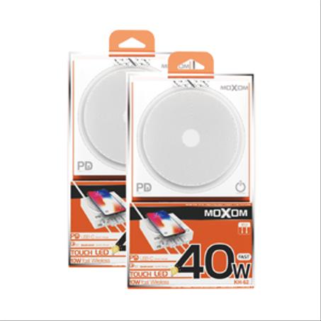 MOXOM USB C PD شاحن لاسلكي سريع مع ضوء ليلي لأجهزة متعددة