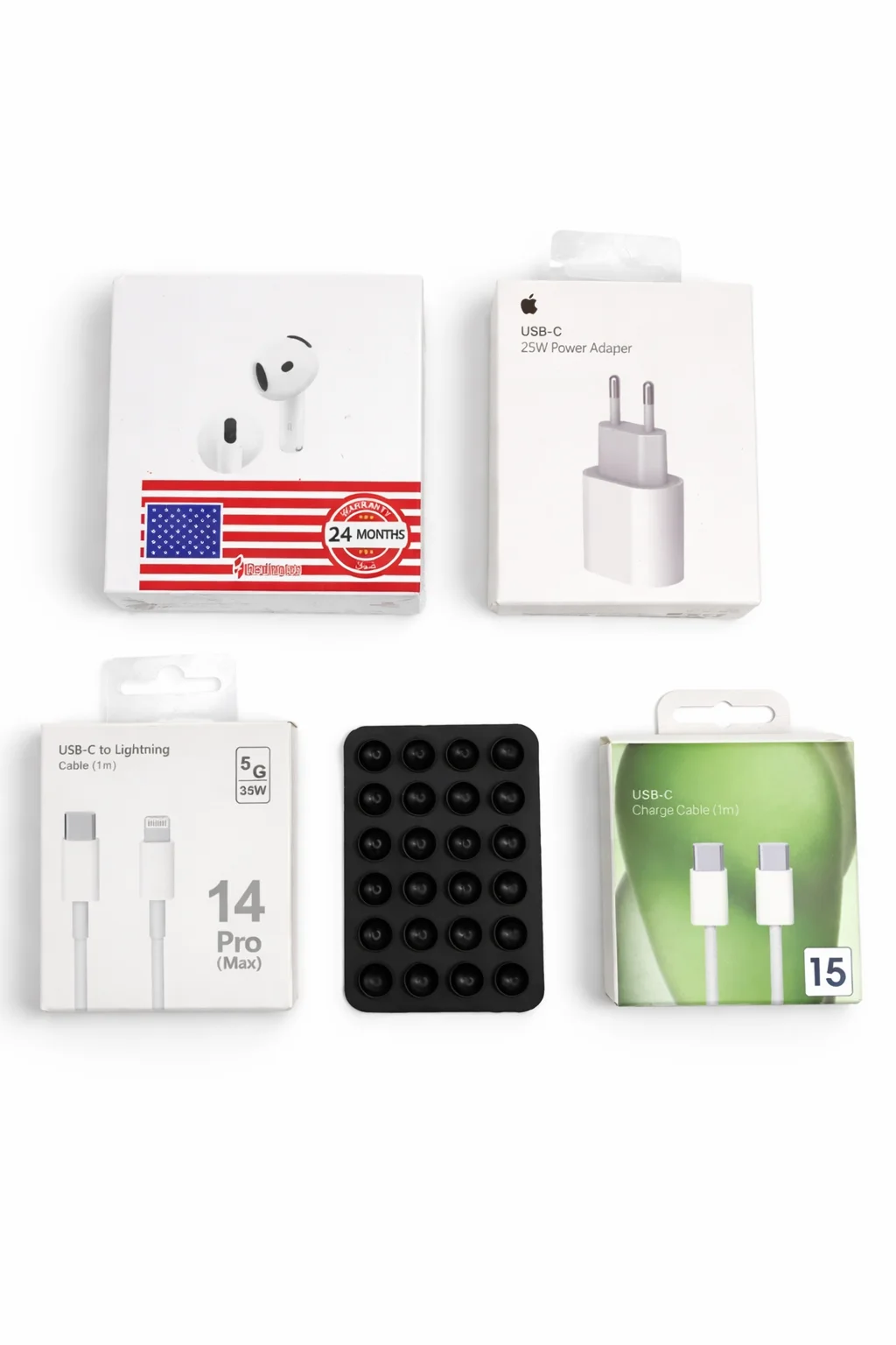 AirPods 4 + Adaptateur 25W + Pochette + Cable + Phone Grip