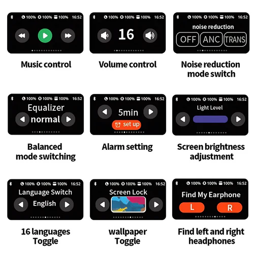 Écouteurs Bluetooth intelligents à écran tactile (Garantie d