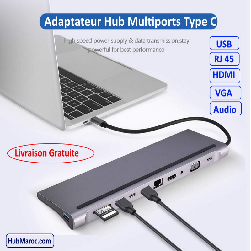macbook pro usb adaptateur, usb c multiport Maroc
