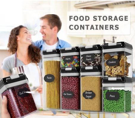 حاويات تخزين الطعام  لتنظيم وحفظ  الحبوب والتوابل