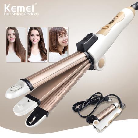 Kemei KM-8851 – fer à lisser multifonction 3 en 1, revêtement céramique, pliable