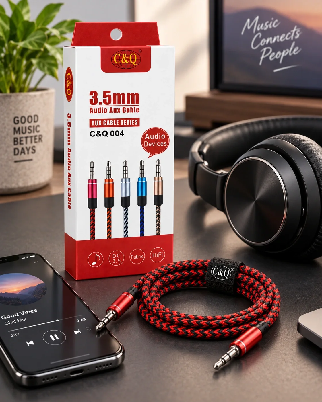 C&Q 004 – كابل AUX 3.5mm