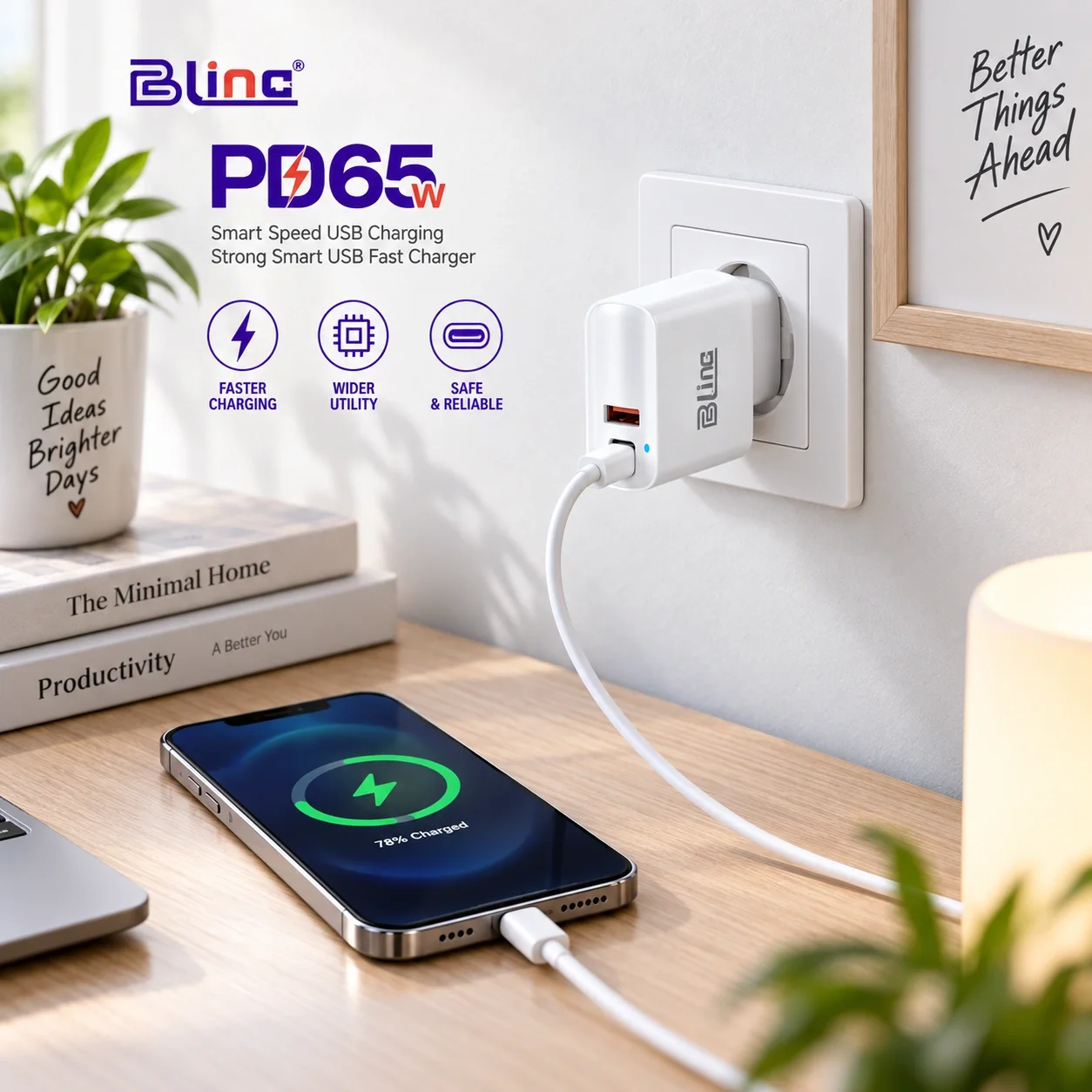 شاحن Blinc PD 65W ثنائي المنافذ